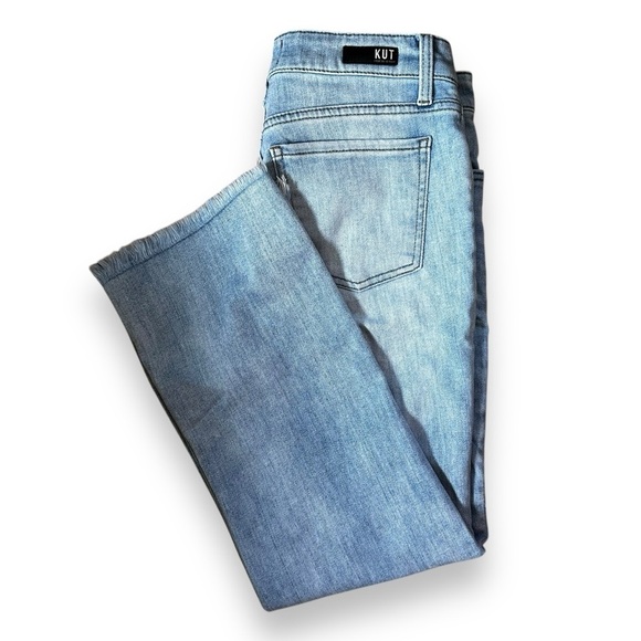 Kut From The Kloth Light Wash Cropped Straight Jeans EUC Sz 4 - Picture 6 of 7